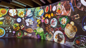 Banner with images of food platter